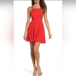 Lulus Good Deeds Lace-Up Skater Dress S